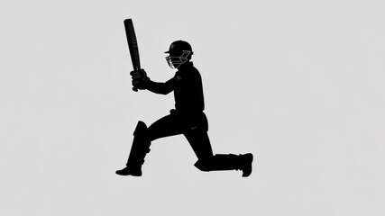 Dynamic cricket player in mid-swing during an exciting moment of the match on a gray background - Powered by Adobe