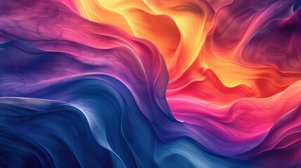Fototapeta premium Abstract wavy waves with a rainbow gradient effect