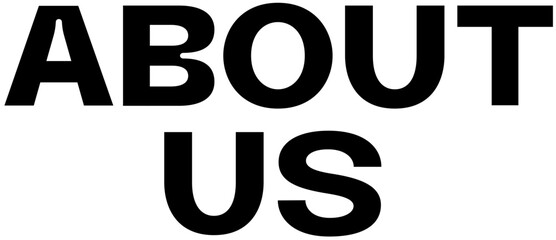 Lettering text about us