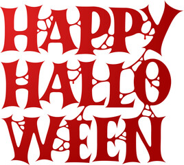 lettering happy halloween bloody text