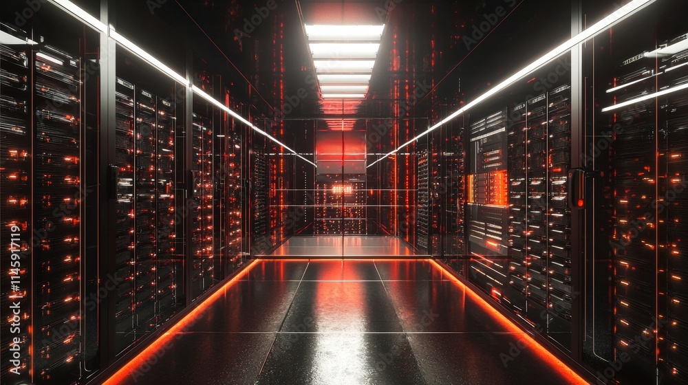 Poster Data security concept high-performance raid array setup in modern technology infrastructure for data centers