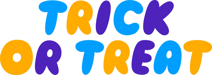 lettering trick or treat puffy text with pumpkin