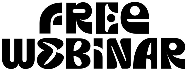 lettering free webinar in different letters style text