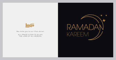 Ramadan Kareem Islamic Gift and Wish Card. A crescent moon.