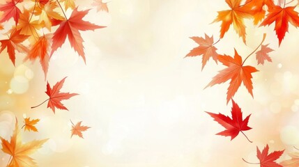 Autumn Maple Leaves Frame Background Design