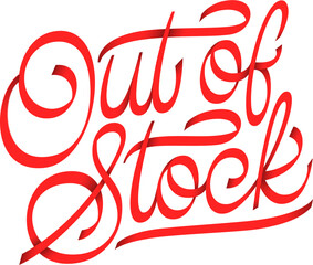 lettering out of stock with gradient shadows text