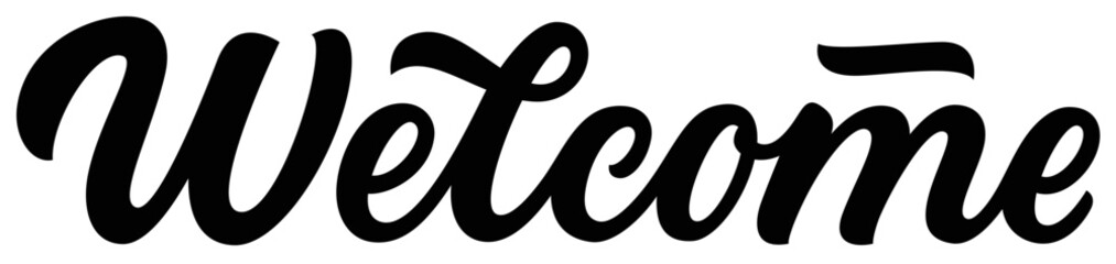 lettering welcome black calligraphic text