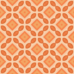 Stylized Geometric Floral Motif Seamless Background Pattern