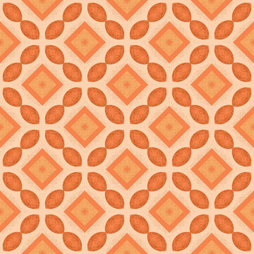 Stylized Geometric Floral Motif Seamless Background Pattern