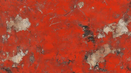 Fototapeta premium A rough texture wallpaper in a bright, bold red, with a tactile surface that brings a dramatic flair to any room.