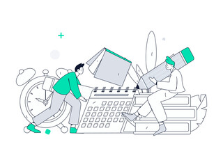  Character reading quietly vector concept operation hand drawn illustration
