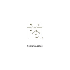 Fototapeta premium Sodium Apolate flat skeletal molecular structure heparinoid anticoagulant drug used in thromboses treatment. Vector illustration scientific diagram.