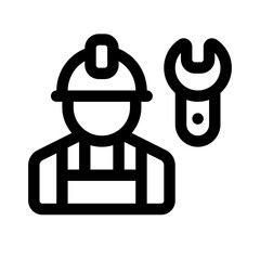 Repairman Line Icon. Single icon, line vector icon