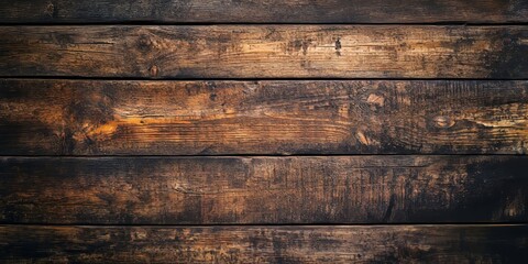 Fototapeta premium Textured surface of aged wooden boards, showcasing the natural beauty and character of old wooden boards, perfect for highlighting rustic themes and vintage aesthetics in design projects.