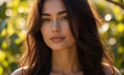 Beautiful young woman with long hair