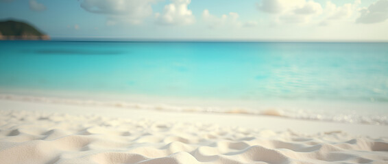 Obraz premium Selective focus of summer and holiday backgrounds concepts with landscape,white sand