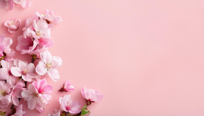 pink flowers, Pink background, Generated image