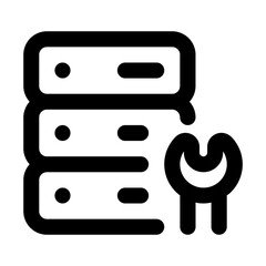 Server Maintenance Simple Line Icon. Single icon, line vector icon