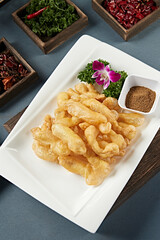 Deep-fried crispy pork with salt and pepper