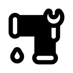 Pipe Maintenance Simple Glyph Icon. Single icon, glyph vector icon