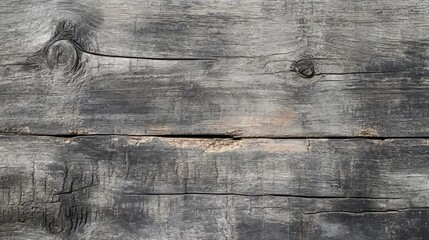 Obraz premium Mid Gray Old Weathered Pinewood Floorboard showcases a rough, cracked, and knotted texture, highlighting the unique grunge surface detail of aged wood in a captivating visual representation.
