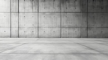 A minimalist concrete wall and floor, emphasizing industrial design and simplicity.