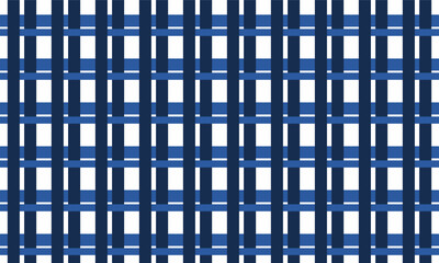 Blue white striped cross background, Two tone blue grid, illustration vector image design for fabric printing, repeat pattern