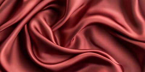 Obraz premium Luxurious fine silk draped beautifully against a rich marsala red background, showcasing the soft texture and elegance of fine silk in a captivating composition with a striking color contrast.