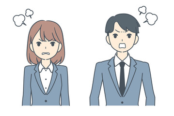 Fototapeta premium 怒るビジネスマンとビジネスウーマン