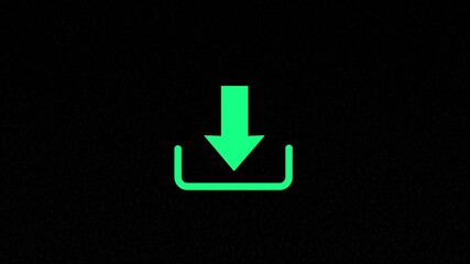 swipe down arrow icon. download icon sign. down arrows icon. Download arrow animation. Bouncing down icon arrow with a black background.