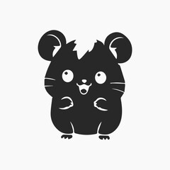 Mouse Logo Design Minimalist and Flat Vector white background