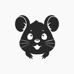 Mouse Logo Design Minimalist and Flat Vector white background