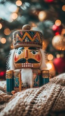 Nutcracker King Under Christmas Tree Lights