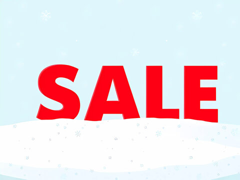 Winterlicher SALE-Schriftzug im Schnee