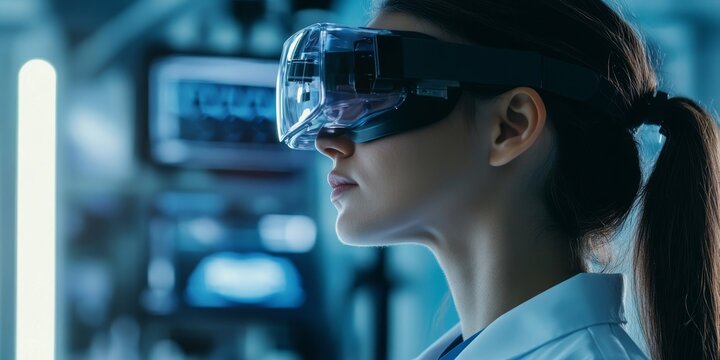 Specialists are utilizing advanced AR technology for health care treatment and guidance for the younger generation in a top tier laboratory, showcasing innovation in health care practices.