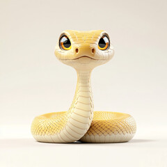 Fototapeta premium 3d cartoon cute snake illustration isolated on the background
