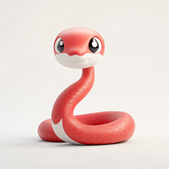 Fototapeta premium 3d cartoon cute snake illustration isolated on the background