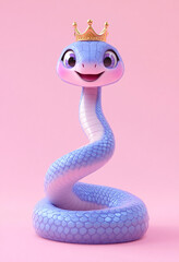 Fototapeta premium 3d cartoon cute snake illustration isolated on the background