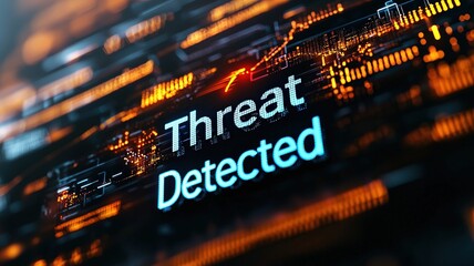 Obraz premium Cybersecurity Breach Visualization concept. Digital interface displaying a cybersecurity alert message.