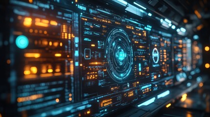 Naklejka premium Futuristic Interface: Digital Dashboard