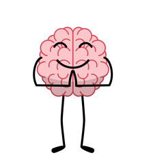 Brain Cartoon Yoga Gesture Illustration