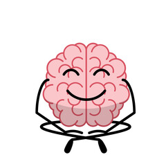 Brain Cartoon Yoga Gesture Illustration