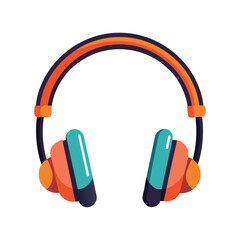Vibrant Colorful Over-Ear Headphones Vector for Music and Media Designs