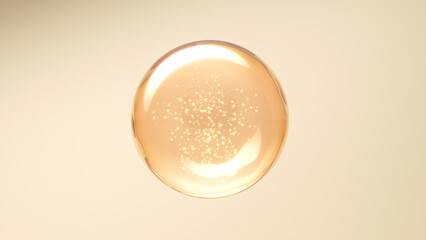 Golden Bubble with Sparkling Glow