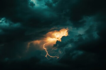 Fototapeta premium Dramatic Close-Up of a Powerful Lightning Bolt Captured in High Resolution for Creative Projects and Nature Studies
