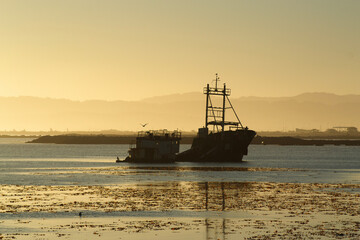 a sunken ship off the coast of Chile