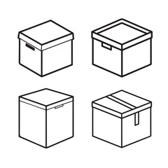 box silhouette vector image