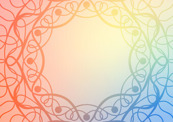 Mandala soft line gradient orange presentation background