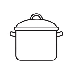 Cooking pot silhouette vector image