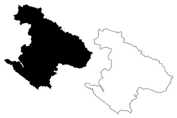 Karnali Province (Federal Democratic Republic of Nepal, Administrative divisions) map vector illustration, scribble sketch Province No. 6 map